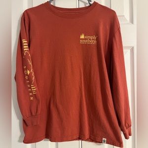 Simply Southern Long Sleeve T-shirt Youth Large Burnt Orange